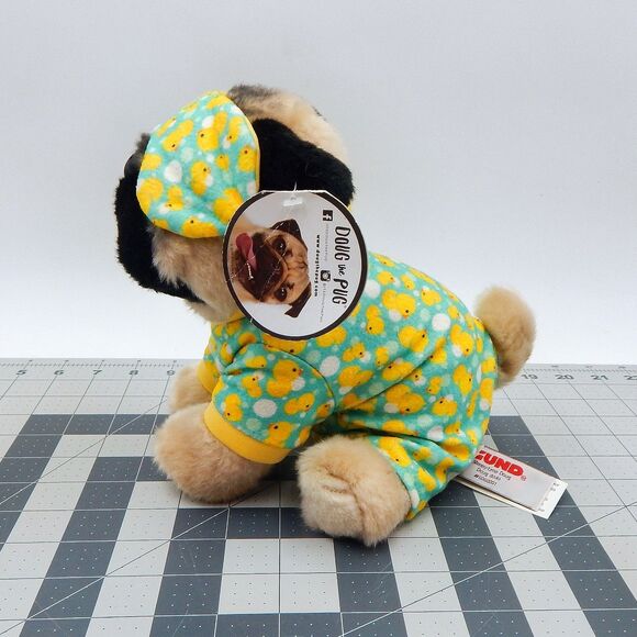 GUND Doug The Pug Plush Sleepytime Dog Plush w/Duck Pajamas Eye Mask Tag 2020 - Picture 2 of 10